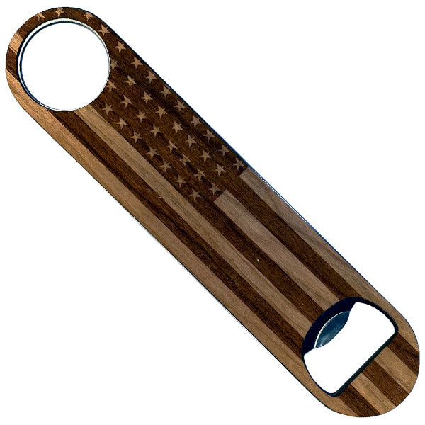 Wood Bottle Opener American Flag