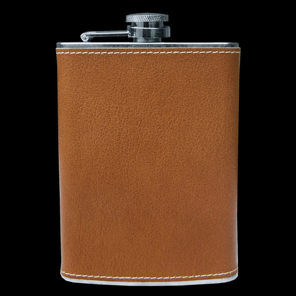 Tan Leather 8oz Sipper