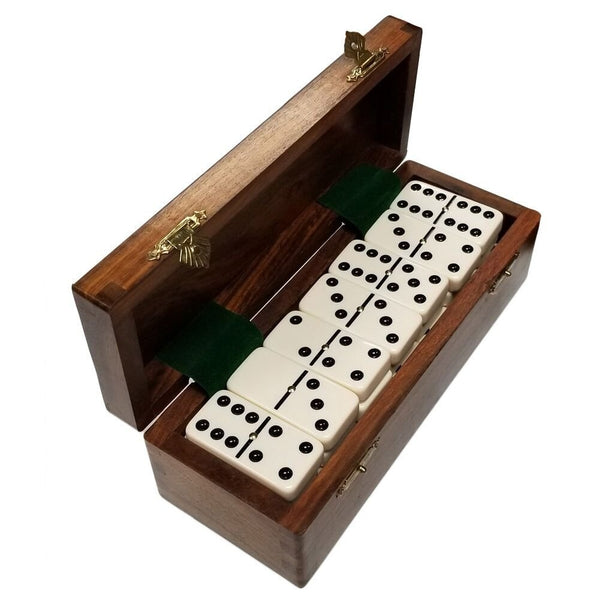 White Double 6's Wooden Box