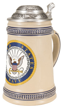 Navy Stoneware stein