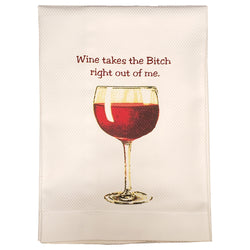 Wine Takes Bitch Out bar towel