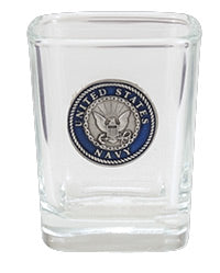 Navy Badge square shotglass