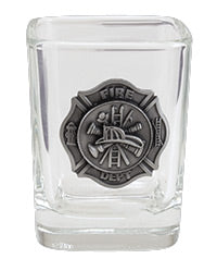 Fireman Badge square shotglass