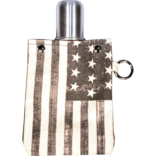 American Flag B&W Canvas Flask 4oz