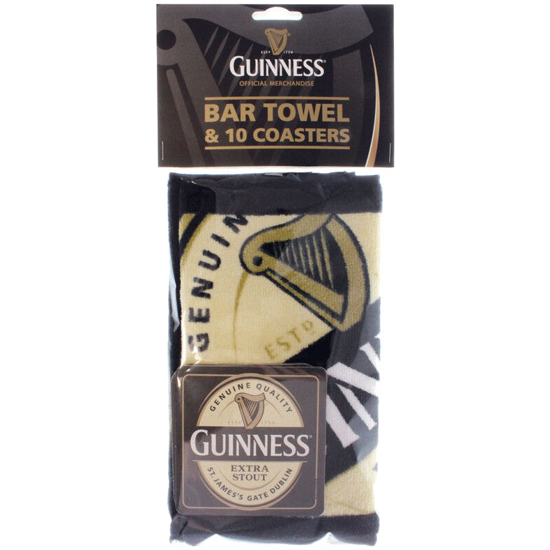 Guiness Bar Towel & Coasters