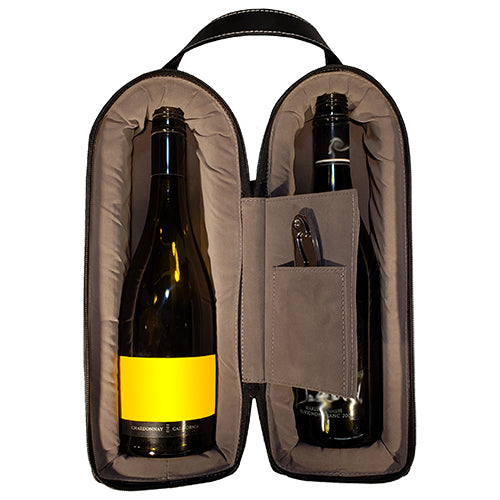 2 Wine Caddy + Tools Bk Leather