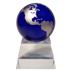 Blue & Silver Globe on Stand