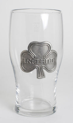 Ireland Pint Glass--pewter emblem