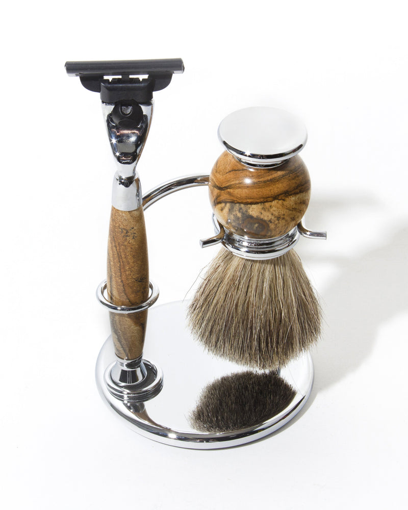 3pc Shave - Onyx Mach3,Badger,Stand